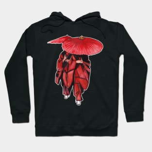 Watercolor - Red walk Hoodie